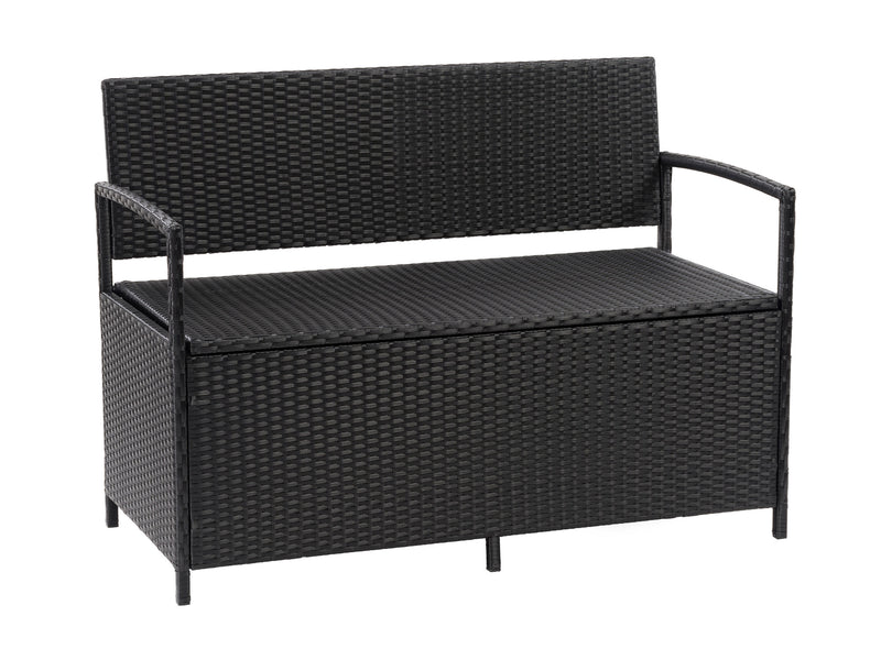 black weave Outdoor Bench with Storage Parksville Collection product image by CorLiving