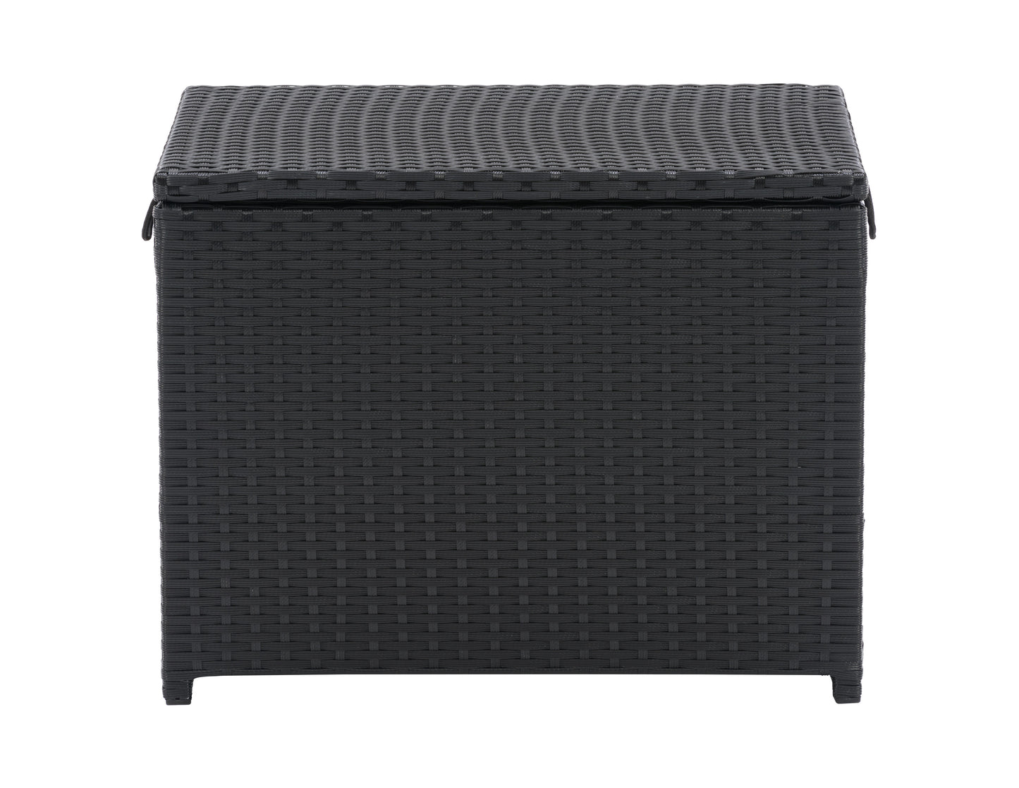 Outdoor cooler table with a sleek black finish, featuring a spacious storage compartment and a smooth, durable surface. Ideal for patio use, this multifunctional piece doubles as both a table and a cooler.