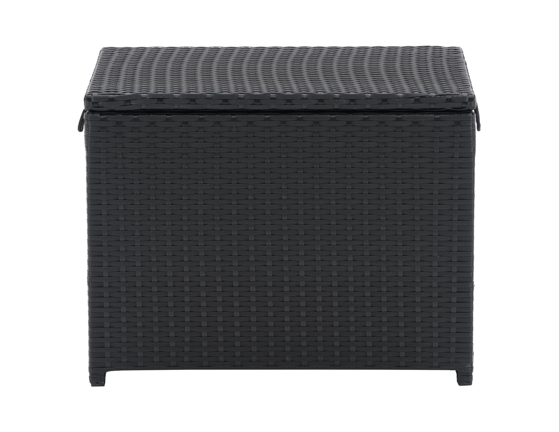 Outdoor cooler table with a sleek black finish, featuring a spacious storage compartment and a smooth, durable surface. Ideal for patio use, this multifunctional piece doubles as both a table and a cooler.