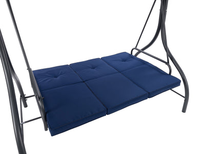 navy blue Patio Swing With Canopy, Convertible Elia Collection detail image by CorLiving#color_navy-blue