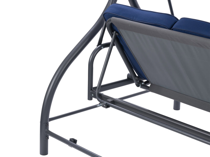 navy blue Patio Swing With Canopy, Convertible Elia Collection detail image by CorLiving