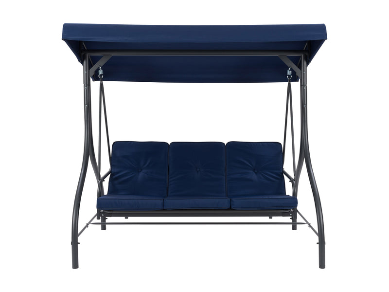 navy blue Patio Swing With Canopy, Convertible Elia Collection product image by CorLiving