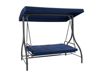 navy blue Patio Swing With Canopy, Convertible Elia Collection product image by CorLiving#color_navy-blue