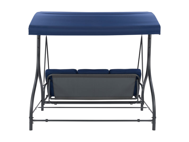 navy blue Patio Swing With Canopy, Convertible Elia Collection product image by CorLiving