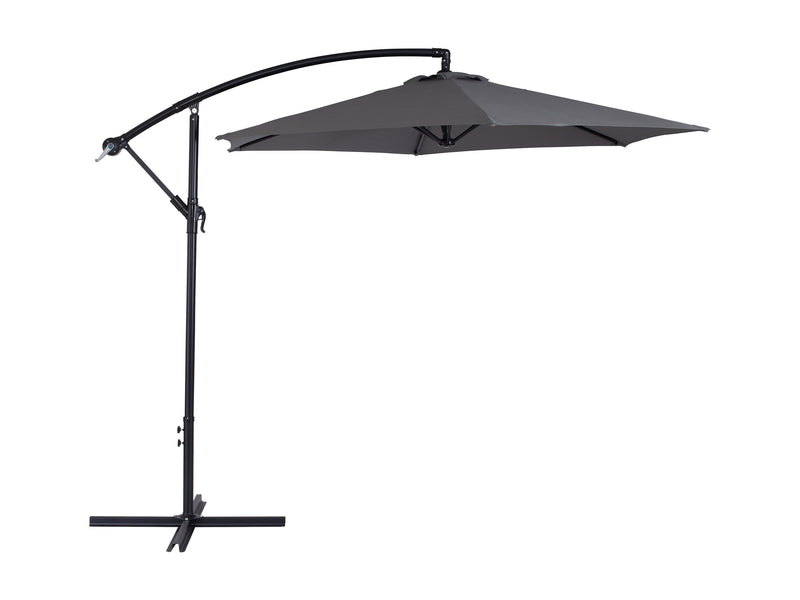 grey cantilever patio umbrella, tilting persist collection product image CorLiving