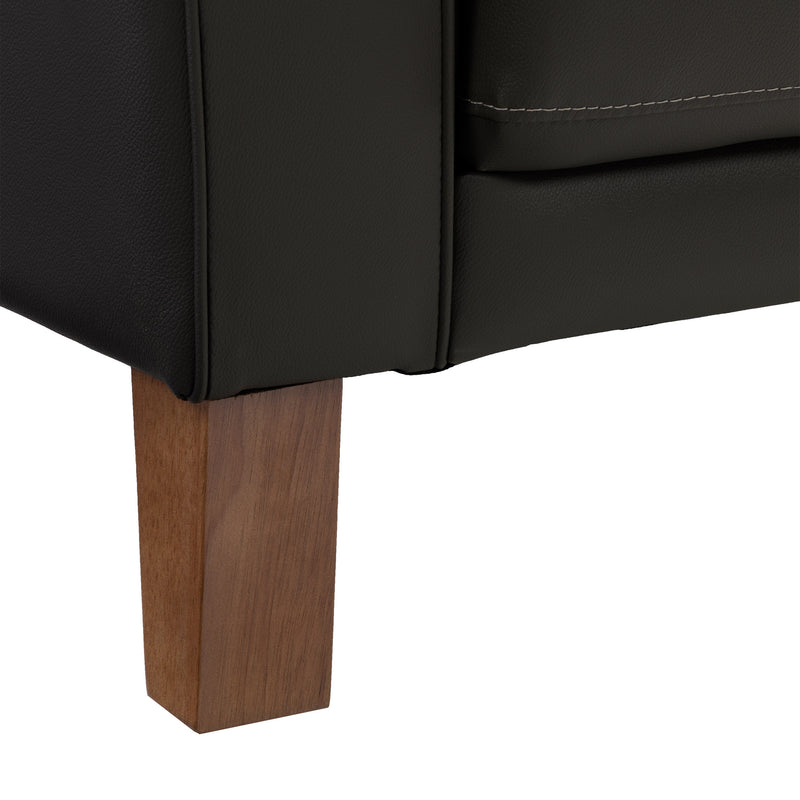 black Leather Accent Chair Savannah Collection detail image by CorLiving