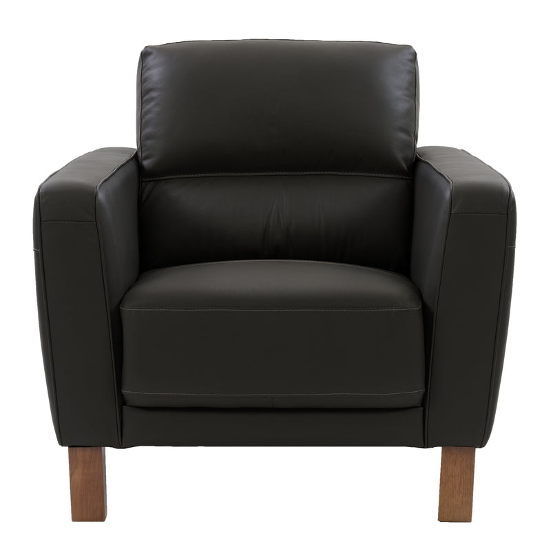 black Leather Accent Chair Savannah Collection product image by CorLiving