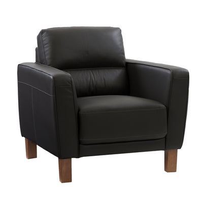black Leather Accent Chair Savannah Collection product image by CorLiving#color_black