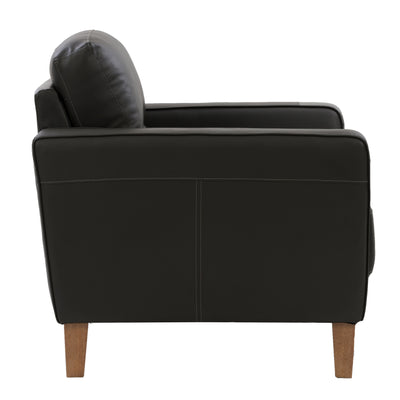 black Leather Accent Chair Savannah Collection product image by CorLiving#color_black