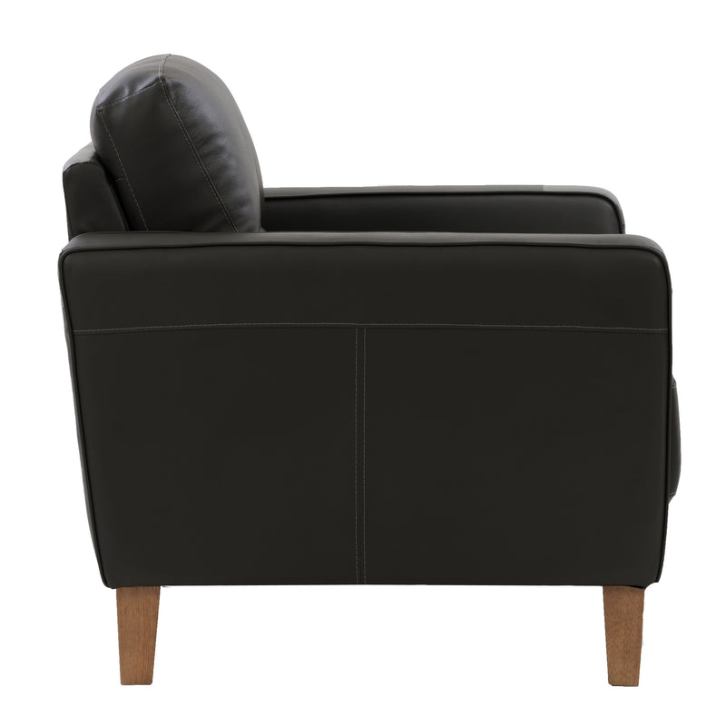 black Leather Accent Chair Savannah Collection product image by CorLiving