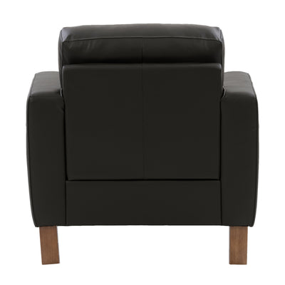 black Leather Accent Chair Savannah Collection product image by CorLiving#color_black
