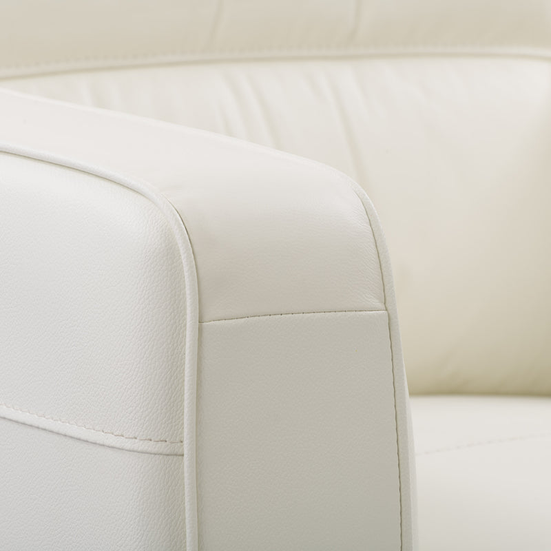 white Leather Accent Chair Savannah Collection detail image by CorLiving