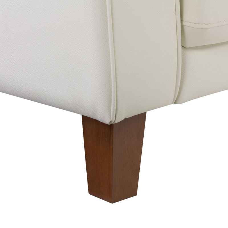 white Leather Accent Chair Savannah Collection detail image by CorLiving