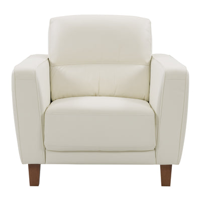 white Leather Accent Chair Savannah Collection product image by CorLiving#color_white