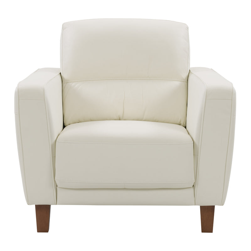 white Leather Accent Chair Savannah Collection product image by CorLiving