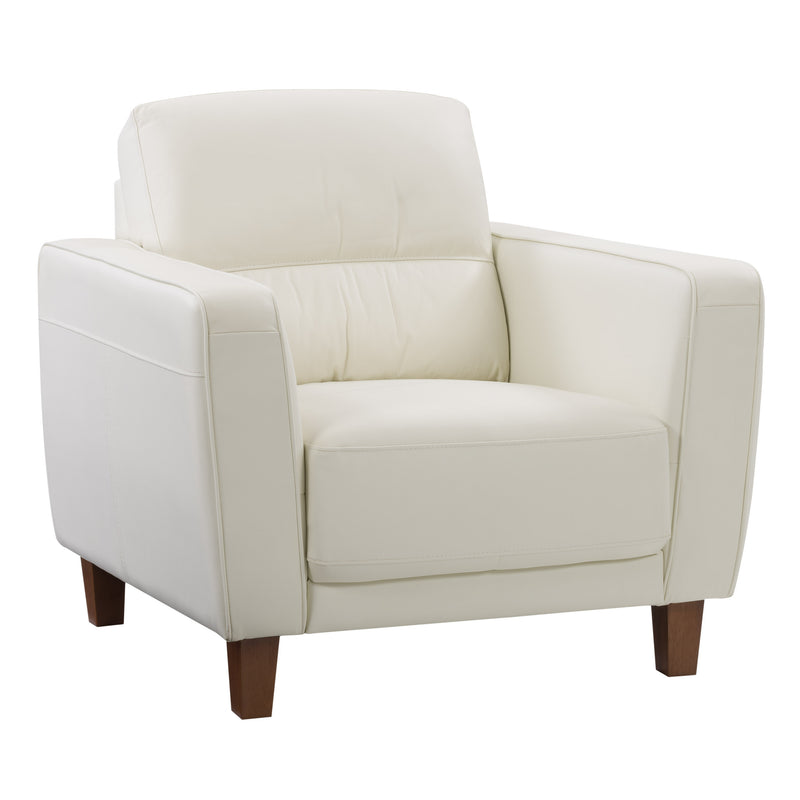 white Leather Accent Chair Savannah Collection product image by CorLiving