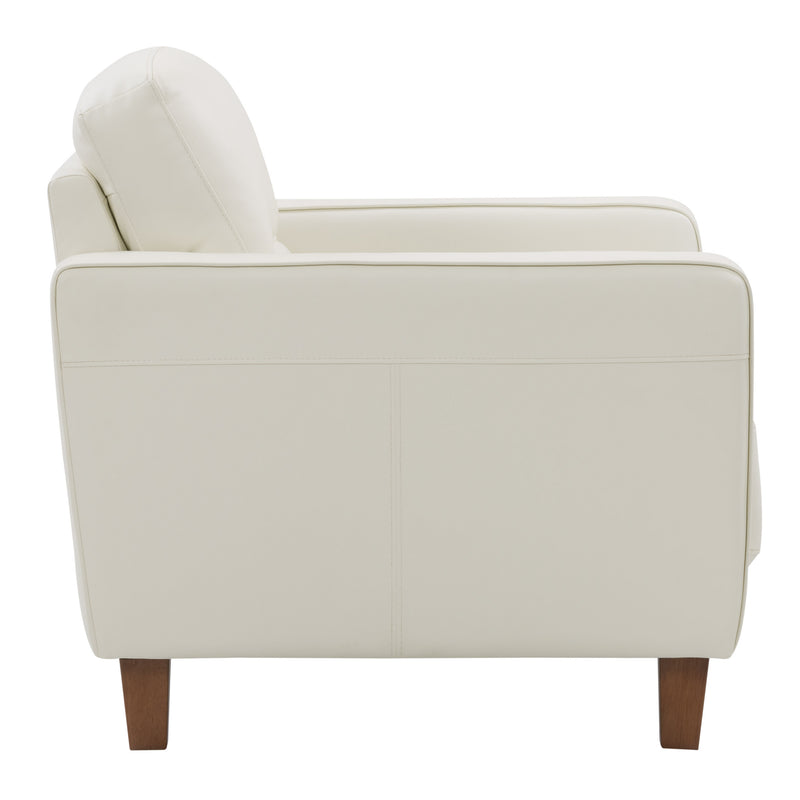 white Leather Accent Chair Savannah Collection product image by CorLiving