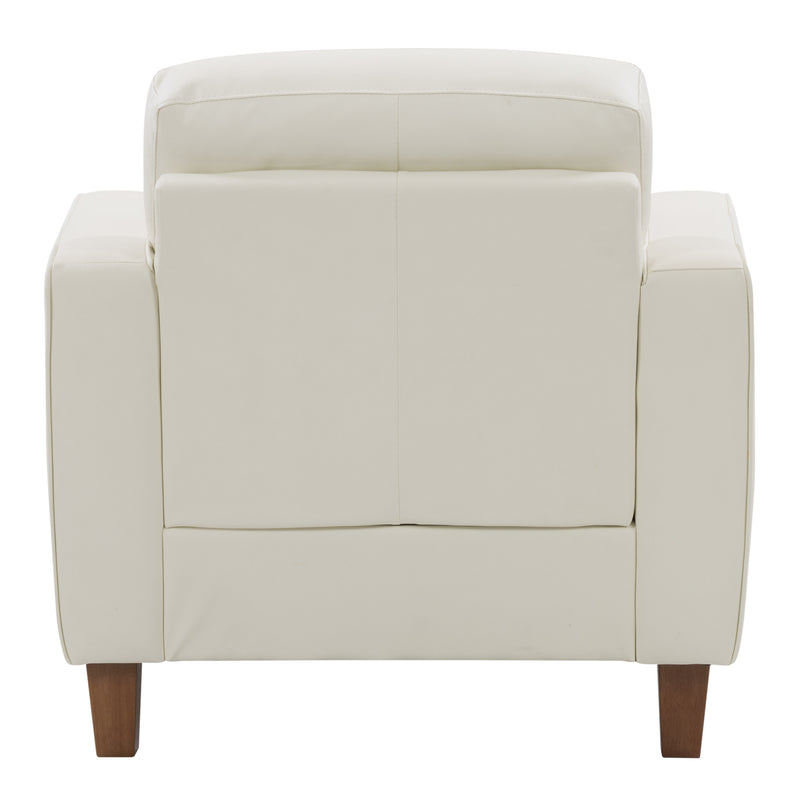 white Leather Accent Chair Savannah Collection product image by CorLiving