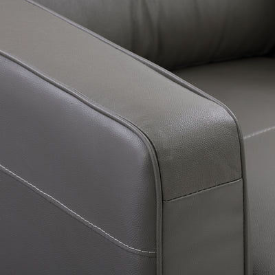 medium grey leather Leather Accent Chair Savannah Collection detail image by CorLiving#color_medium-grey-leather