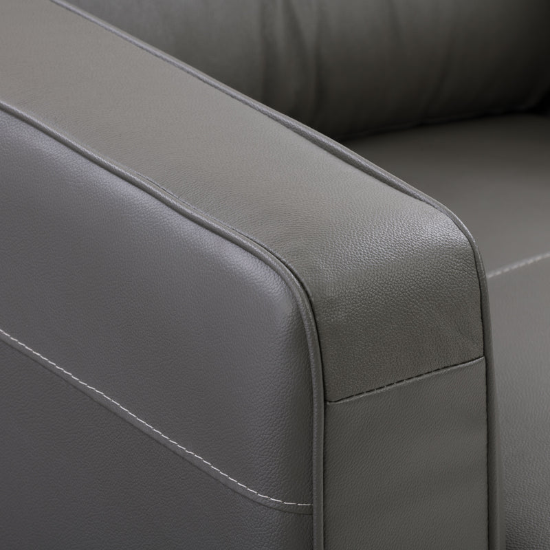 medium grey leather Leather Accent Chair Savannah Collection detail image by CorLiving