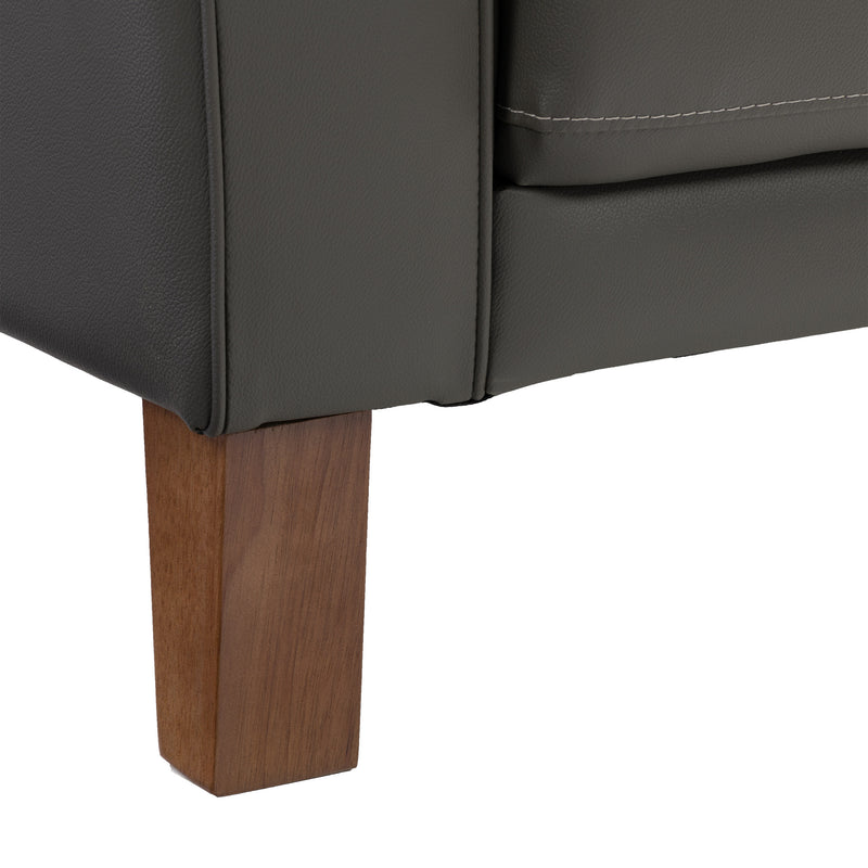 medium grey leather Leather Accent Chair Savannah Collection detail image by CorLiving