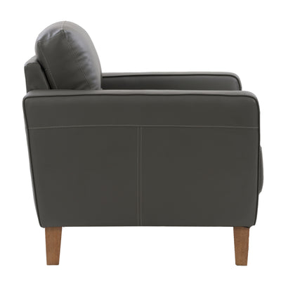 medium grey leather Leather Accent Chair Savannah Collection product image by CorLiving#color_medium-grey-leather
