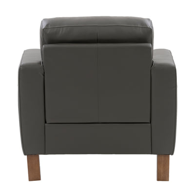medium grey leather Leather Accent Chair Savannah Collection product image by CorLiving#color_medium-grey-leather