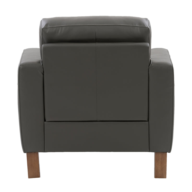 medium grey leather Leather Accent Chair Savannah Collection product image by CorLiving