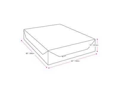 Memory Foam Mattress, Queen 14" measurements diagram by CorLiving