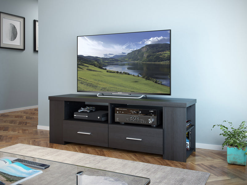 black TV Stand for TVs up to 75" Fernbrook Collection lifestyle scene by CorLiving