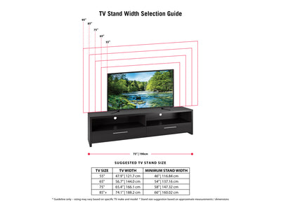 black TV Stand for TVs up to 95" Fernbrook Collection infographic by CorLiving#color_black