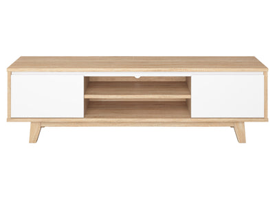 White and Brown Wood TV Stand for TVs up to 68" Fort Worth Collection product image by CorLiving#color_fort-worth-white-and-brown