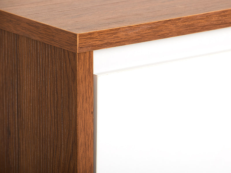 White and Dark Brown Wood TV Stand for TVs up to 68" Fort Worth Collection detail image by CorLiving