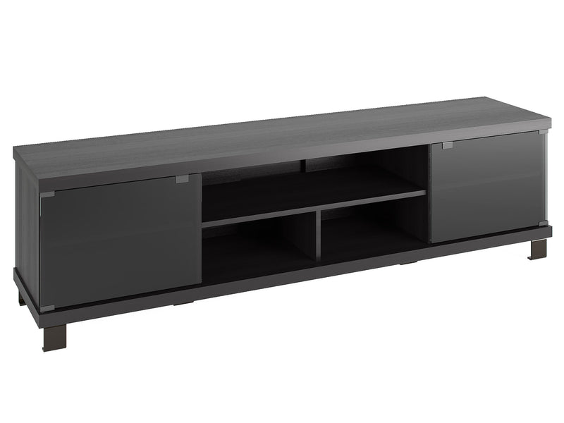black Extra Long Black Wood TV Stand for TVs up to 85" Holland Collection product image by CorLiving