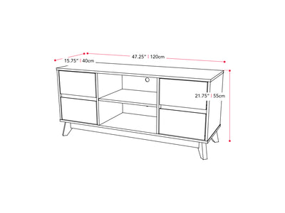dark grey Modern TV Stand for TVs up to 55" Hollywood Collection measurements diagram by CorLiving#color_dark-grey