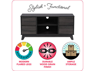 dark grey Modern TV Stand for TVs up to 55" Hollywood Collection infographic by CorLiving#color_dark-grey