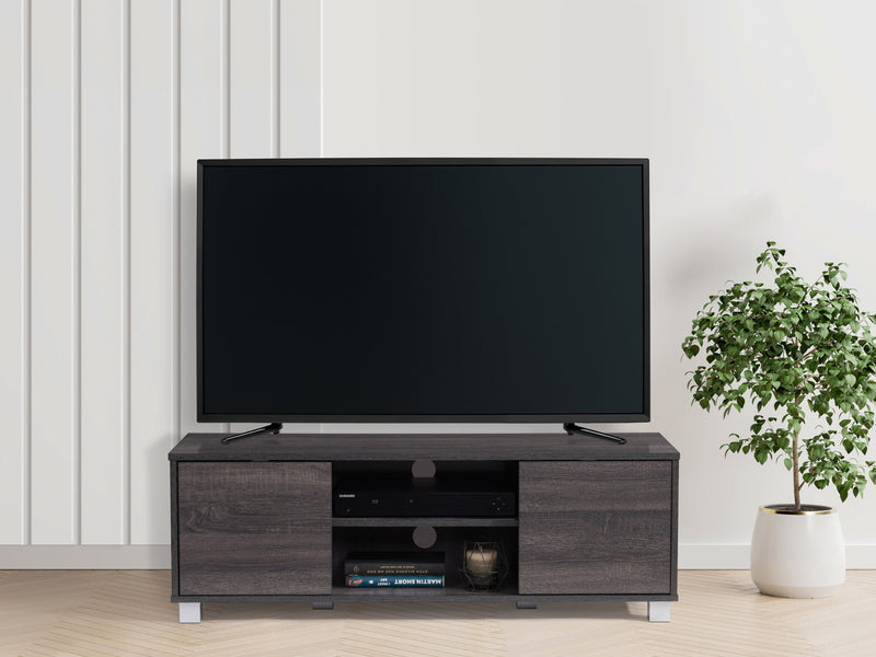 dark grey Modern TV Stand for TVs up to 55" Hollywood Collection lifestyle scene by CorLiving