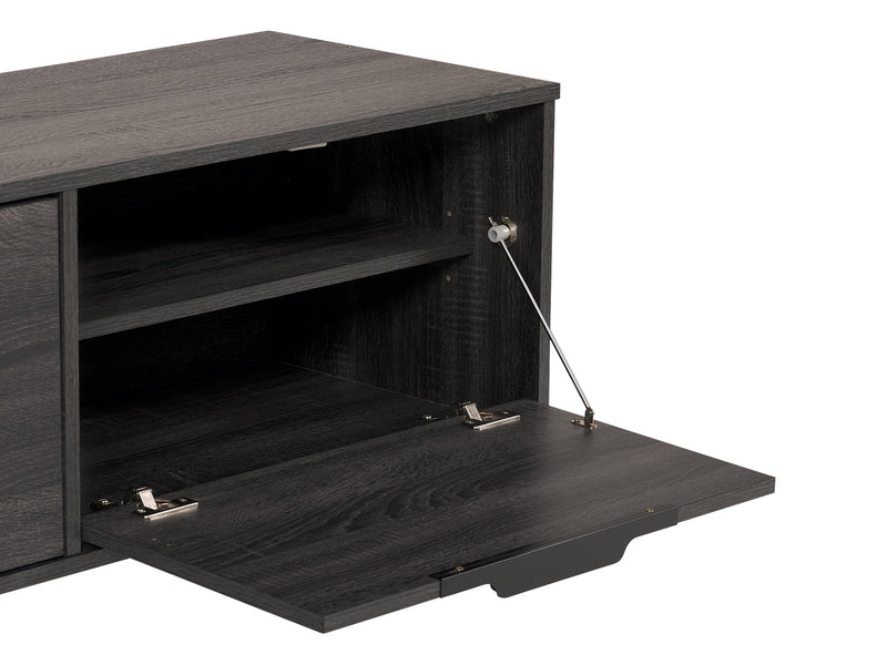 dark grey TV Bench with Cabinet Storage, TVs up to 85" Cole Collection detail image by CorLiving
