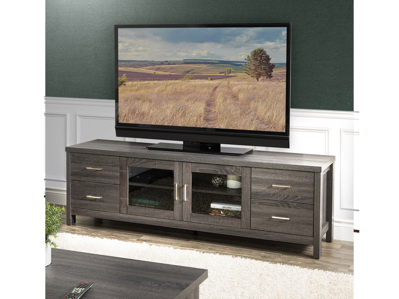dark grey TV Cabinet with Doors for TVs up to 85" Hollywood Collection lifestyle scene by CorLiving