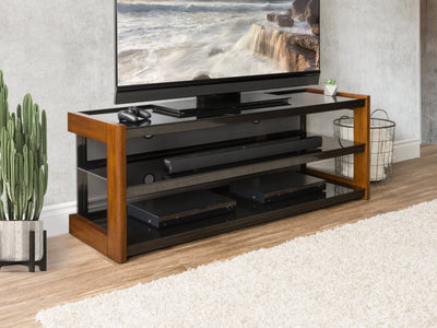 espresso Wood TV Stand for TVs up to 75" Milan Collection lifestyle scene by CorLiving#color_espresso