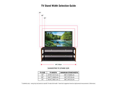 espresso Wood TV Stand for TVs up to 75" Milan Collection infographic by CorLiving#color_espresso