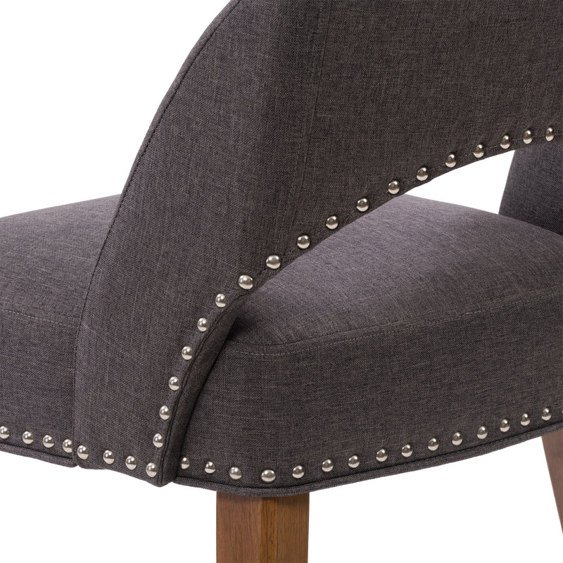 dark grey Mid Century Dining Chairs, Set of 2 Tiffany Collection detail image by CorLiving