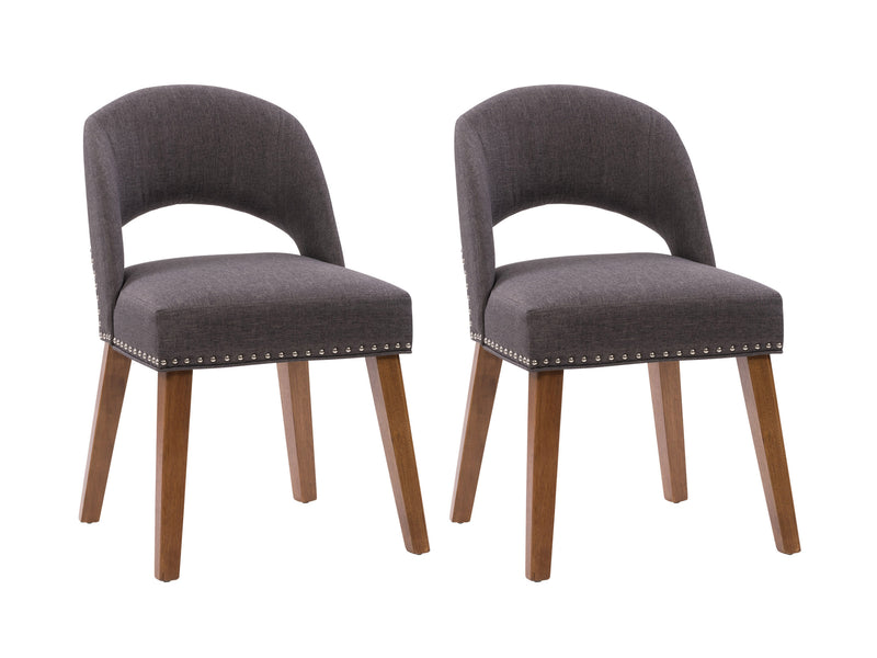 dark grey Mid Century Dining Chairs, Set of 2 Tiffany Collection product image by CorLiving