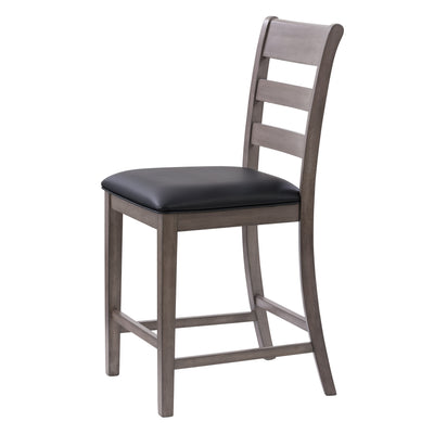 washed grey Counter Height Dining Chairs, Set of 2 New York Collection product image by CorLiving#color_new-york-washed-grey-and-black