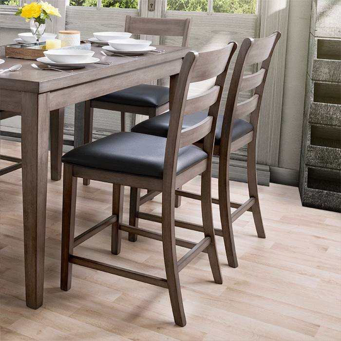 washed grey Counter Height Dining Chairs, Set of 2 New York Collection product image by CorLiving