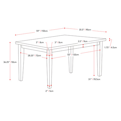 washed grey Counter Height Grey Wood Dining Table New York Collection measurements diagram by CorLiving#color_new-york-washed-grey