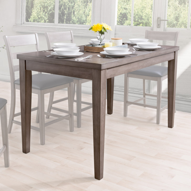 washed grey Counter Height Grey Wood Dining Table New York Collection lifestyle scene by CorLiving