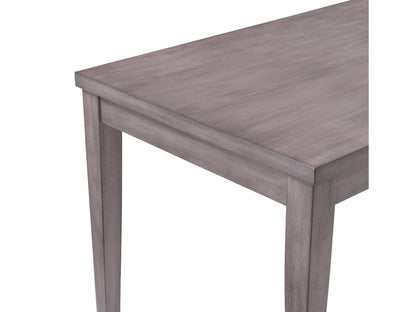 5 piece counter height dining set with dark wood table and four cushioned stools with beige upholstered seats, modern design, sturdy construction, ideal for small dining spaces or breakfast nooks.