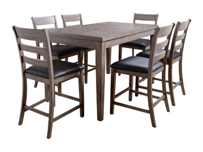washed grey and black 7 Piece Counter Height Dining Set New York Collection product image by CorLiving#color_new-york-washed-grey-and-black