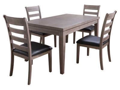 washed grey and black 5 Piece Dining Set New York Collection product image by CorLiving#color_new-york-washed-grey-and-black